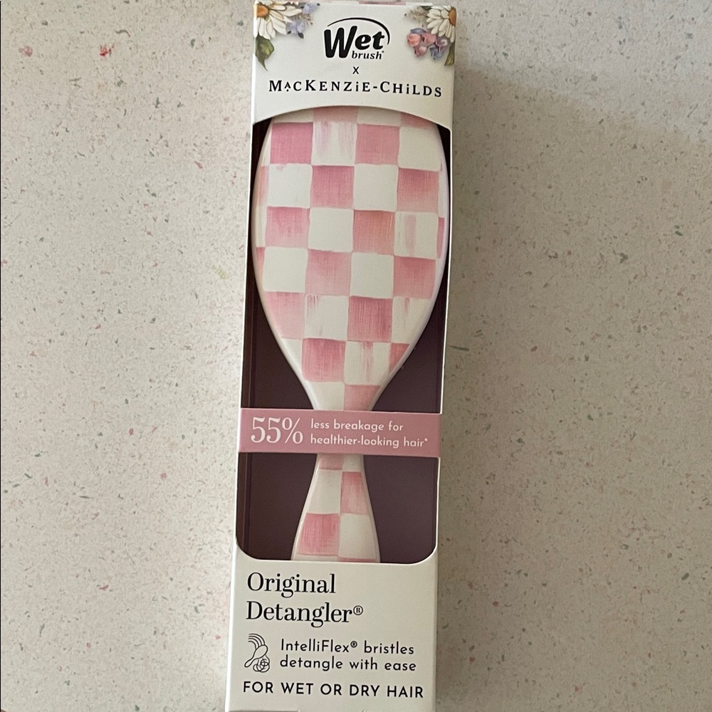MacKenzie-Childs Target wet brush collab Pink and White Checkered Hair Brush